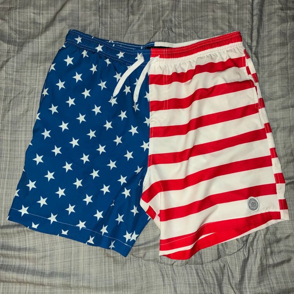 Brooklyn Cloth American Flag Swim Board Shorts Men's Trunks - Size L Large